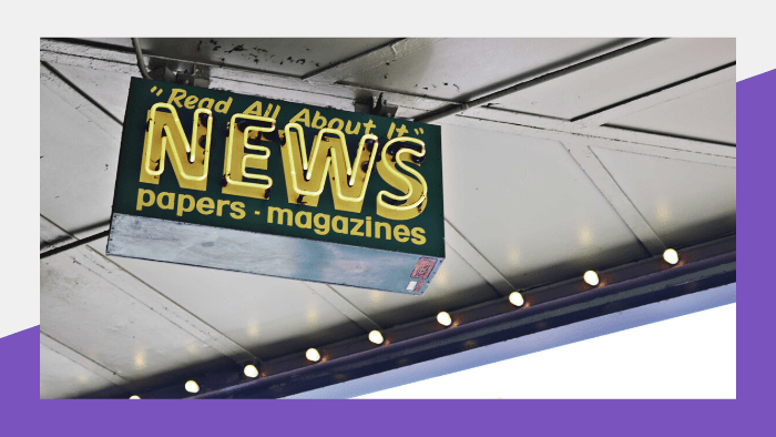 Media Insider - Neon sign advertising newspapers and magazines