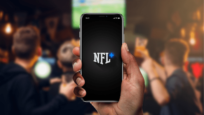 NFL+ streaming app on a smartphone