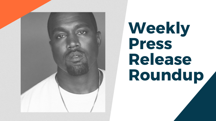 Black and white headshot of Ye, FKA Kanye West - Weekly Press Release Roundup