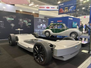 The UP Super Board and the Olympian Model O1 on display at CES 2024