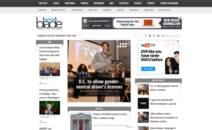 Blade LGBT news site