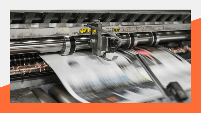 Newspapers being printed