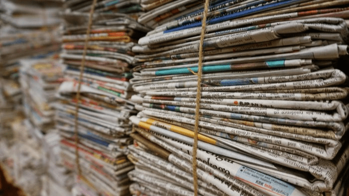 Stacks of newspapers