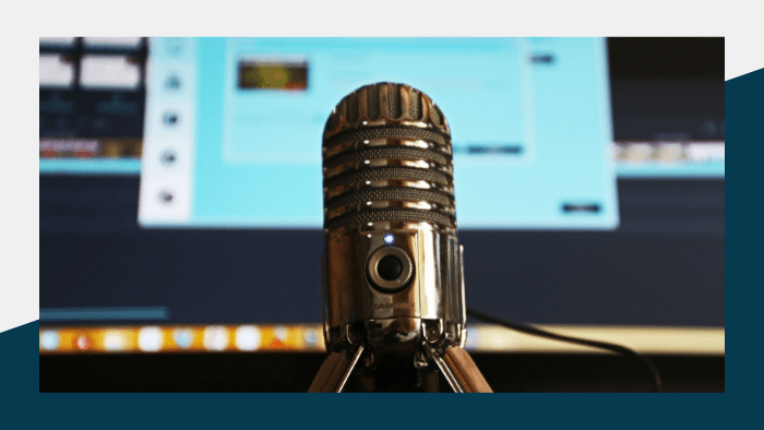 Native American Podcasts - closeup of a microphone in a sound studio