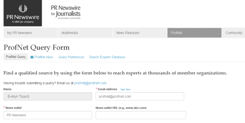 ProfNet Query Form